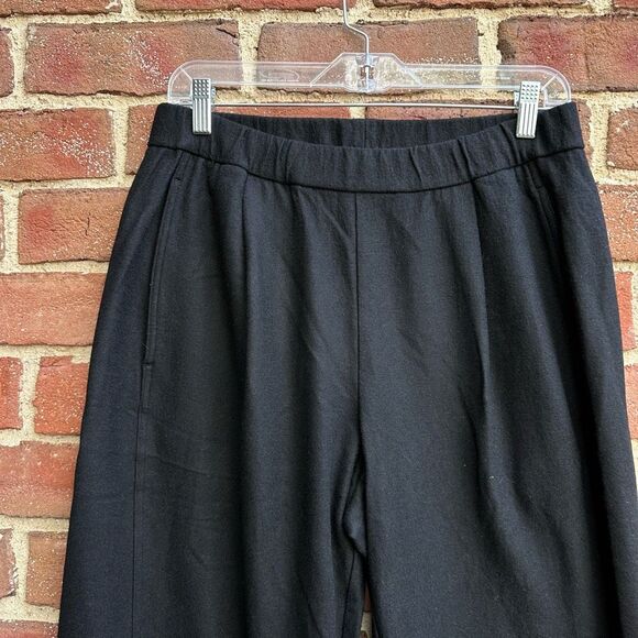 Eileen Fisher $268 Felted Wool Jersey Lantern Pant in black Medium NEW - Picture 3 of 16